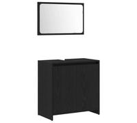 Qnhdfrt Black Oak Bathroom Cabinet with Mirror & 2 Doors