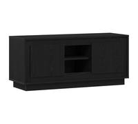 Qnhdfrt Black Oak Engineered Wood TV Stand with 2 Doors and 1 Shelf