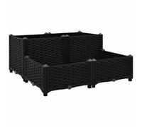 Qnhdfrt Black Polypropylene Raised Garden Bed, 80x80x38 cm | Square outdoor planter box ideal for growing vegetables, flowers, and herbs on your balcony, patio, or yard.