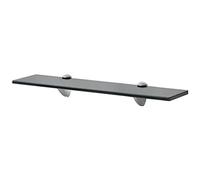Qnhdfrt Black Tempered Glass Floating Shelf, 50 x 20 cm