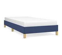 Qnhdfrt Blue Fabric Single Bed Frame 100x200 cm with Plywood Slats | Features stable support legs for bedroom use; fits standard single mattresses (mattress not included).