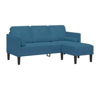 Qnhdfrt Blue Velvet 3-Seater Modular Sectional Sofa