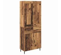 Qnhdfrt Buffet Haut Style Industriel Bois Ancien et Métal, Armoire de Rangement Moderne avec 2 Tiroirs, Portes et Étagères pour Salon et Salle à Manger, Meuble Commode Rectangulaire 69,5x34x180 cm