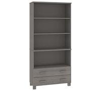 Qnhdfrt Buffet Vaisselier en Bois de Pin Massif Gris Clair, Meuble de Rangement avec Tiroirs et Étagères pour Salon et Cuisine, Grand Bahut Vaisselier HAMAR, 85 x 35 x 180 cm