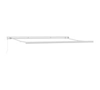 Qnhdfrt Cadre d'auvent Blanc 500x300 cm en Aluminium, Armature de Store Banne Rétractable Manuelle pour Terrasse, Jardin et Balcon, Structure Solide et Légère Extérieure