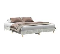 Qnhdfrt Cadre de lit 160 x 200 cm, lit double en bois de pin, lit futon au design moderne, lit à plateforme basse gris béton avec sommier à lattes
