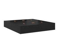 Qnhdfrt Cadre de lit 200 x 200 cm avec espace de rangement, lit double en bois aspect chêne noir, lit de chambre moderne avec 4 tiroirs, lit futon sans sommier tapissier, 236,5 x 200 x 31,5 cm
