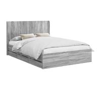Qnhdfrt Cadre de Lit avec 6 Tiroirs Rangement Tête de Lit Sonoma Gris | Lit double fonctionnel pour chambre adulte avec sommier a lattes et 6 compartiments de rangement integres.