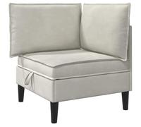 Qnhdfrt Canapé d'angle avec Rangement Crème Velours, Fauteuil Salon Moderne avec Coussin Déhoussable et Pieds Noirs, Petit Sofa Confortable pour Studio et Espace Neutre, 70x70x82 cm