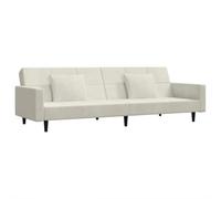 Qnhdfrt Canapé-Lit 2 Places en Velours Crème - Banquette Convertible Salon et Petit Espace avec 2 Oreillers, Dossier Réglable et Pieds en Plastique Robustes, 220x84,5x69 cm