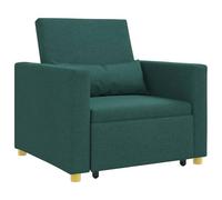 Qnhdfrt Canapé-Lit Convertible 3-en-1 Vert Foncé, Fauteuil Escamotable de Salon en Tissu et Acier avec Coussin Lombaire, Lit Simple Pliable Gain de Place pour Appartement, 90x165x87 cm