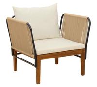 Qnhdfrt Chaise de Jardin en Bois d'Acacia Massif et Corde avec Coussins