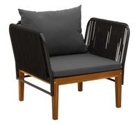 Qnhdfrt Chaise de Jardin en Bois d'Acacia Massif et Corde avec Coussins