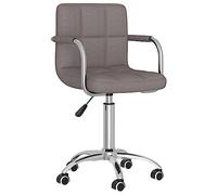 Qnhdfrt Chaise Pivotante de Salle à Manger Taupe en Tissu, Tabouret de Cuisine Réglable en Hauteur avec Vérin à Gaz, Siège Rotatif à 360 Degrés pour Bureau et Coin Repas