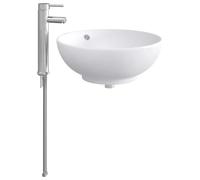 Qnhdfrt Chrome Metal Bathroom Vessel Sink with Faucet and Drain
