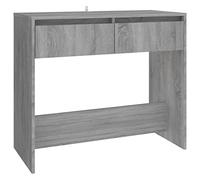 Qnhdfrt Console grise Sonoma 89 x 41 x 76,5 cm en bois avec 2 tiroirs Design moderne robuste et durable pour salon, couloir, chambre à coucher ou comme table d'appoint étroite derrière le canapé