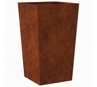 Qnhdfrt Corten Steel Square Garden Planter, 45x45x75 cm, Brown