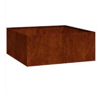 Qnhdfrt Corten Steel Square Raised Garden Bed, 100x100x40 cm