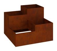 Qnhdfrt Corten Steel Square Raised Garden Bed, 100x100x60 cm