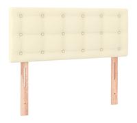 Qnhdfrt Cream Faux Leather Headboard with Adjustable Height