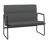 Qnhdfrt Dark Gray Upholstered 2-Seater Bench with Metal Legs | Features a slanted backrest and measures 39.4x25.2x31.5 inches, making it ideal for entryway and living room seating.