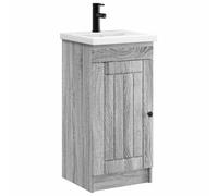 Qnhdfrt Engineered Wood Bathroom Vanity with Sink and Faucet, Sonoma Gray