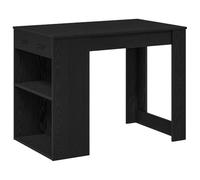 Qnhdfrt Engineered Wood Computer Desk with Drawer and Shelf, Black Oak