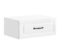 Qnhdfrt Engineered Wood Floating Nightstand with Drawer, Glossy White