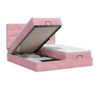 Qnhdfrt Ensemble 2 Lits Coffre Ottoman avec Matelas Rose 180x200cm | Lit coffre avec rangement sous matelas et tête réglable 78-88 cm. Confort ferme moyen pour chambre adulte.