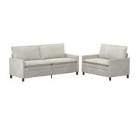 Qnhdfrt Ensemble de Canapés 2 et 3 Places Crème en Velours, Salon Design Moderne avec Cadre en Métal et Coussins Double Couche Confortables, Canapé Fixe 5 Places Chic pour Grand ou Petit Espace