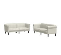 Qnhdfrt Ensemble de Canapés 2 et 3 Places en Velours Crème - Canapé Fixe Rembourré Confortable pour Salon - Ensemble de Sofa Moderne avec Pieds Robustes et Structure en Bois