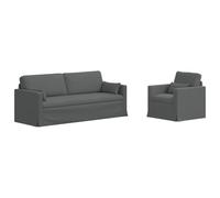 Qnhdfrt Ensemble de Canapés Modulables 2 Pièces en Tissu Gris Foncé, Canapé de Salon Sectionnel avec Cadre en Métal Robuste, Sofa Contemporain Fixe pour Chambre et Bureau