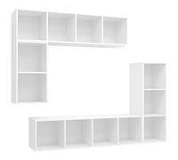 Qnhdfrt Ensemble de Meubles TV Suspendus 4 Pièces Blanc en Bois d'Ingénierie - Ensemble d'Armoire Murale Épurée pour Salon, Rangement Pratique et Design Moderne Intemporel