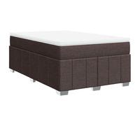 Qnhdfrt Ensemble Lit 120x200 cm Sommier Tapissier Matelas Surmatelas Marron | Lit complet 120x200 cm avec matelas ressorts ensachés et surmatelas lavable pour chambre à coucher, tissu marron foncé.