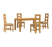 Qnhdfrt Ensemble Salle à Manger 5 Pcs Table et 4 Chaises Bois Chêne | Design contemporain adapté à la cuisine ou au séjour, assise mousse confortable et piètement robuste en chêne clair.