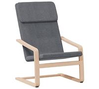 Qnhdfrt Fauteuil de relaxation avec tabouret gris foncé - Design moderne - 59 x 82 x 98 cm - En bois de bouleau massif et polyester respirant - Pour salon, chambre à coucher et petits espaces