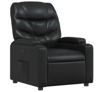 Qnhdfrt Fauteuil de relaxation en cuir synthétique noir avec fonction allongée manuelle - Inclinaison à 135° - 74 x 89 x 100 cm - Fauteuil de salon confortable pour salon, chambre à coucher, petites