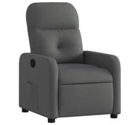 Qnhdfrt Fauteuil de relaxation en tissu gris foncé - Canapé d'angle de lecture moderne avec fonction de couchage manuelle - Dossier à 135° - 66 x 96 x 144 cm - Robuste et confortable - Pour salon