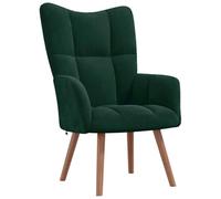 Qnhdfrt Fauteuil de relaxation en velours vert foncé 61,5 x 69 x 95,5 cm - Design moderne avec surpiqûre carrée, pieds en bois et cadre en acier - Fauteuil de salon confortable pour salon, chambre à
