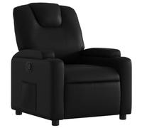 Qnhdfrt Fauteuil de relaxation, noir, en cuir synthétique, avec fonction de couchage manuel à 135°, 74 x 88 x 97 cm, fauteuil lounge confortable avec porte-gobelet, meuble peu encombrant pour salon