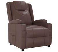 Qnhdfrt Fauteuil relax en cuir synthétique marron 75 x 88 x 100 cm avec fonction de couchage à 3 niveaux confortable et durable pour salon, chambre à coucher, balcon