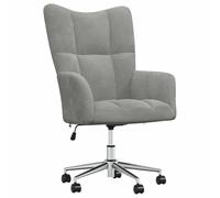 Qnhdfrt Fauteuil relax en velours gris clair réglable en hauteur 61,5 x 69 x (94,5-102) cm pivotant à 360° avec roulettes Design moderne Fauteuil de salon confortable pour salon, bureau, chambre à