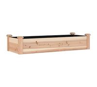 Qnhdfrt Fir Wood Raised Garden Bed with Liner, 47x18x10 inches | Rectangular planter box designed for growing vegetables, flowers, and herbs on your patio, balcony, or backyard.