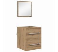 Qnhdfrt Floating Bathroom Cabinet, Brown Engineered Wood Vanity with Drawer