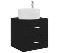 Qnhdfrt Floating Bathroom Vanity with Sink Black Oak Engineered Wood