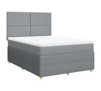 Qnhdfrt Full Bed Set with Mattress & Adjustable Headboard, Light Grey