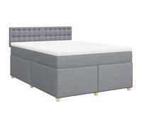Qnhdfrt Full Bed Set with Pocket Spring Mattress & Headboard, Light Gray