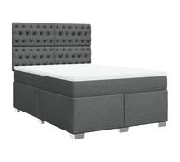 Qnhdfrt Full Box Spring Bed with Mattress, Dark Gray Fabric Frame