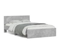 Qnhdfrt Full Engineered Wood Bed Frame with Headboard, Concrete Gray