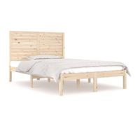 Qnhdfrt Full Size Solid Pine Wood Bed Frame with Headboard, Natural
